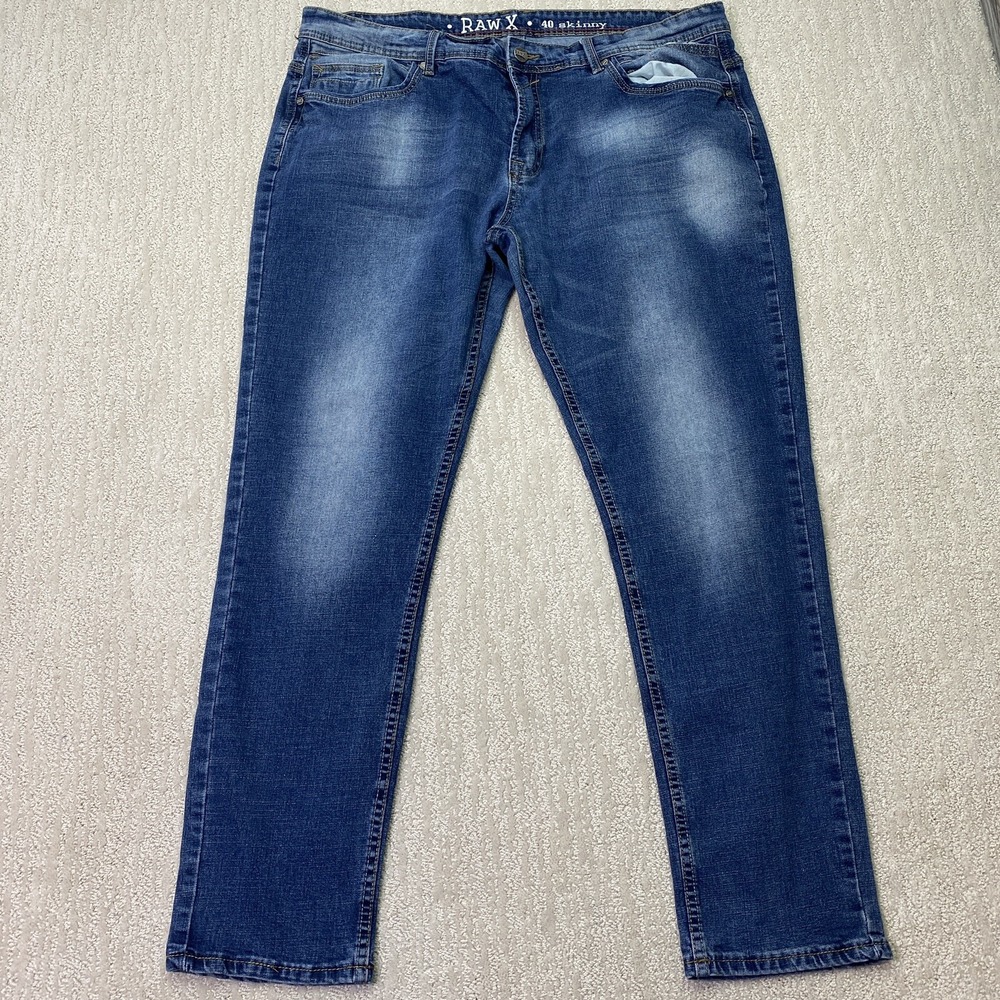 RawX Jeans Mens 40 Skinny Straight Blue Denim Pants